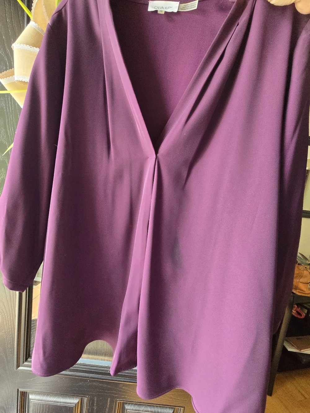 Calvin Klein Plum V-Neck Long Sleeve Tunic